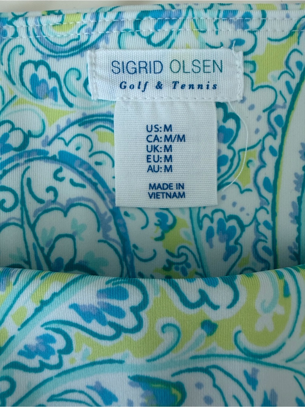 Sigrid Olsen Aqua & Lime Paisley Skort - Picture 3 of 5